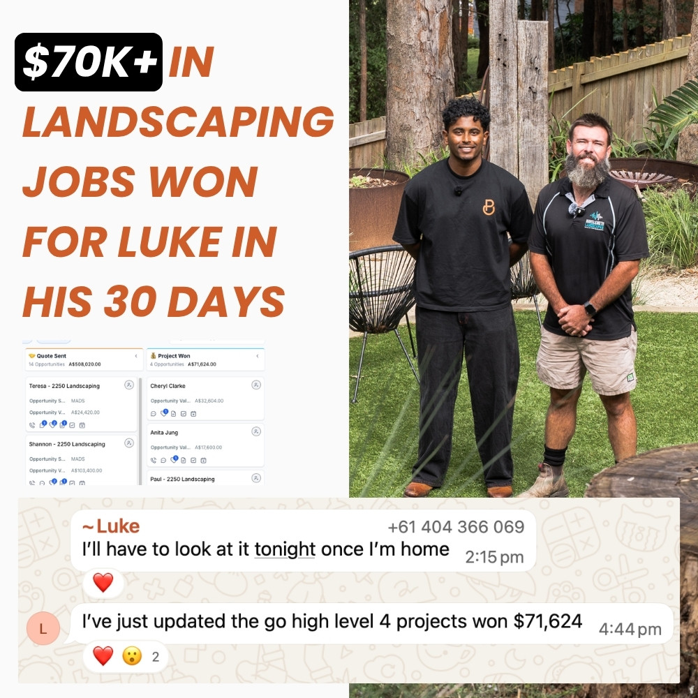 $70K+ in landscaping jobs won for Luke